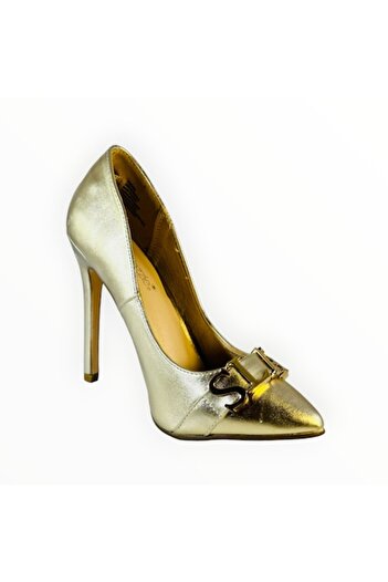 OEM Shoedazzle Women's Stiletto Heel Shoes - Vegan Leather Gold Size 36.5 EU