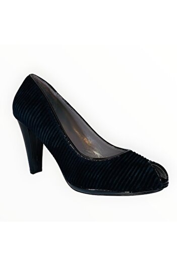 Calvin Klein Elegant High-Heel Shoes Suede Navy Blue Size 38.5 EU