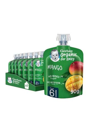 GERBER Organic Puree Pouch In Mango 7 x 90g