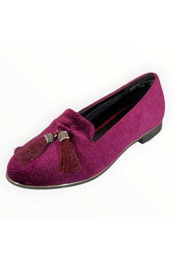 Simply Be Women's Flat Sole Shoes Simply Be, Velvet Purple Snake, Size 37 EU