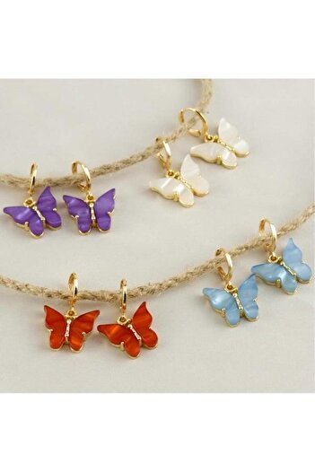 ZERO LAND Msa-Shop Butterfly Figured Polyester Earrings-Light Pink