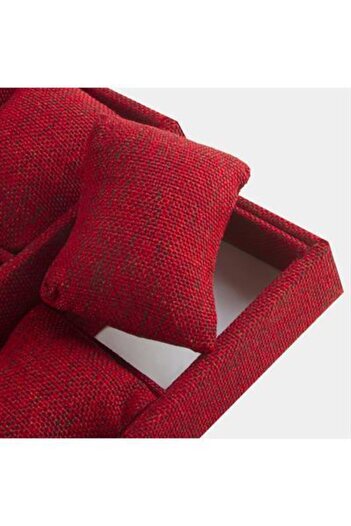ZERO LAND 3-Tier Linen Fabric Padded Stand-Red