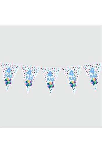 ZERO LAND 10-Pack 4-Year-Old Triangle Pennant-Blue