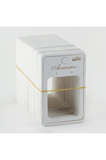 ZERO LAND Hn-Shop Luxury Earring Card with Window 100 Pieces-White