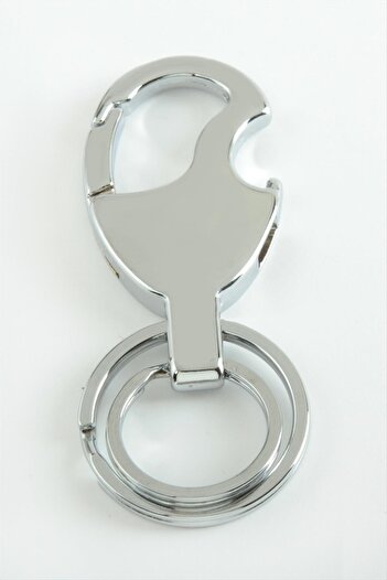 ZERO LAND Hn-Shop Apple Hook Metal Keychain-Silver Color