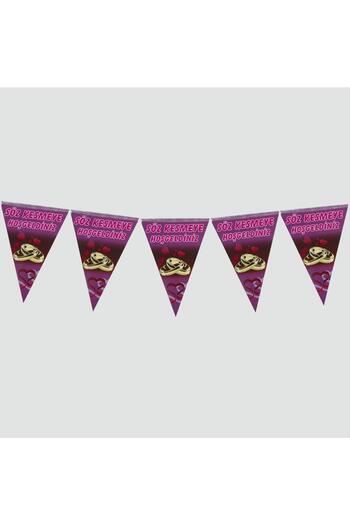 ZERO LAND Sepetim 10-Piece Welcome to the Promise Triangle Pennant-Purple