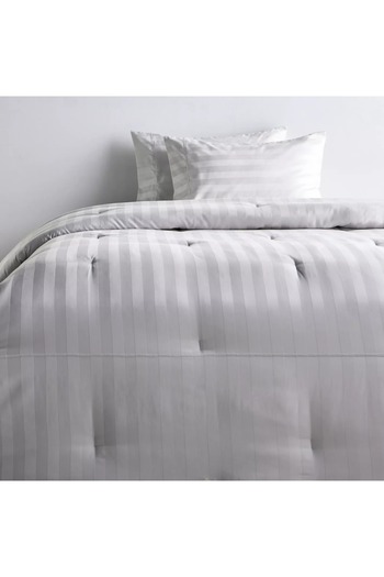 Generic Satin Stripe Pima Cotton Sateen 525 Thread Count 3-Piece Full Comforter Set - 160x240 cm