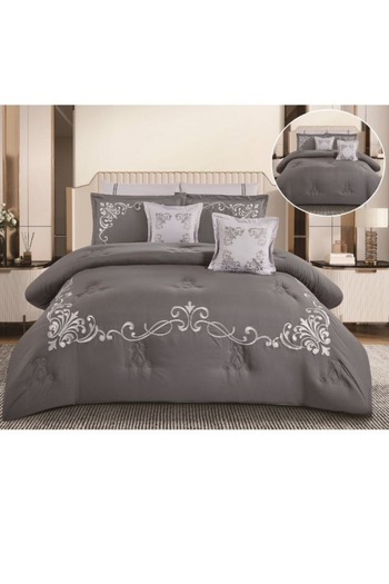 smart home Double Comforter - 8-piece embroidered Premium bedspread set made of 100% microfiber, 260x240cm