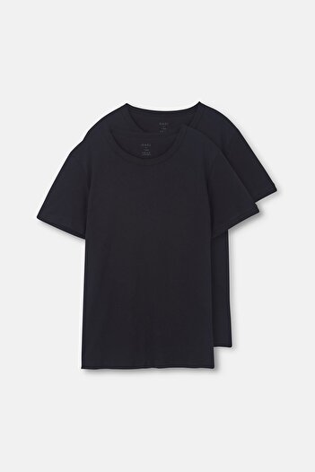 Dagi Men's Crew Neck Short Sleeve 100% Cotton 2-Pack T-Shirt Undershirt