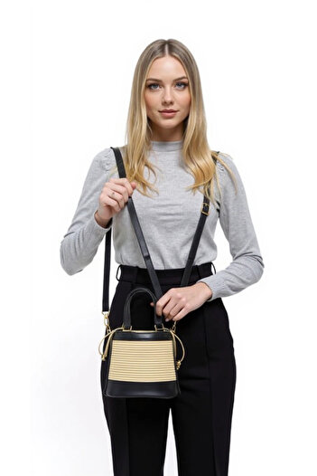 PayBuy Women's Bohemian Style Bucket Hand and Shoulder Bag Canvas Fabric Daily Use