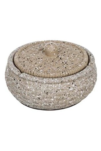 oemco Scrumiera din Ciment Rotunda Sand cu Capac Ø11x5cm