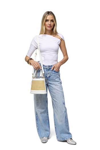 PayBuy Women's Bohemian Style Bucket Hand and Shoulder Bag Canvas Fabric Daily Use