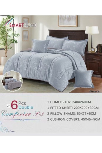 smart home Summer Double - 6 Piece Premium Microfiber Comforter Set, 100% Microfiber, Reversible, 260x240cm