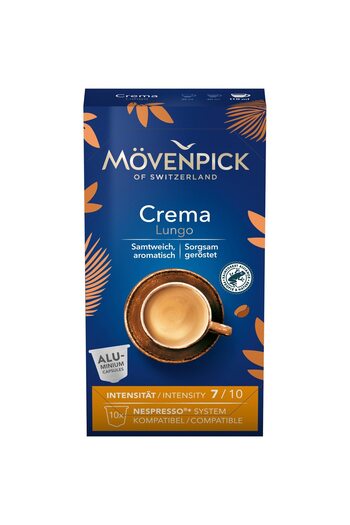 Mövenpick Coffee capsules, Movenpick Crema Lungo, Nespresso compatible, 10 pcs, 57 g