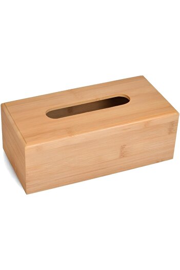 4basix Bamboo Tissue Box Holder Storage Paper Box Wooden Tissue Holder Napkins Hole Rectangle