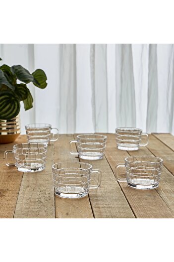 Generic Qubba 6-Piece Glass Mug Set - 200 ml