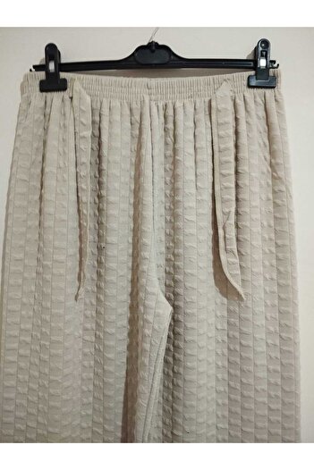 anne moda ankara Winter, Soft Texture, High Waist, Embossed Texture, Solid Color, Comfortable Fit, Knitwear Pants