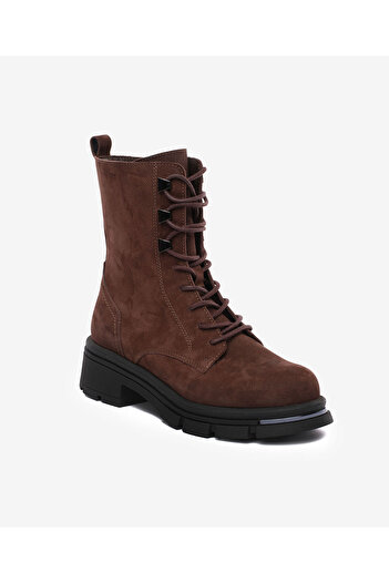 Greyder Women's Brown Genuine Leather Military Boots 5K2Ub33981