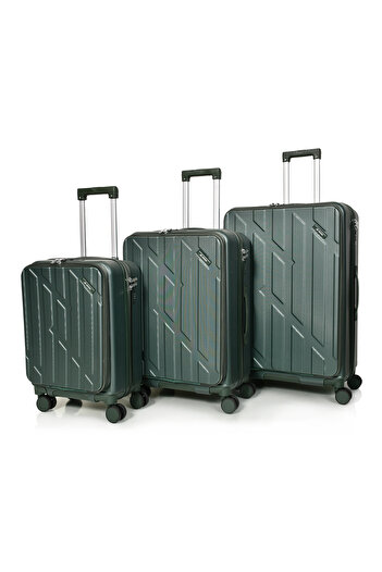 MORANO 3-piece durable and lightweight travel bag, 4-wheel spinner suitcase with numbered security lock