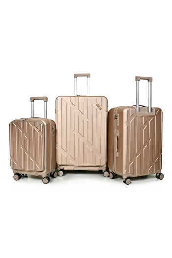 MORANO 3-piece durable and lightweight travel bag, 4-wheel spinner suitcase with numbered security lock