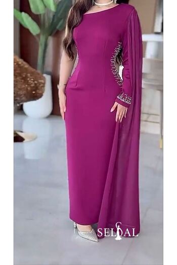 SELSAL One-shoulder embroidered dress