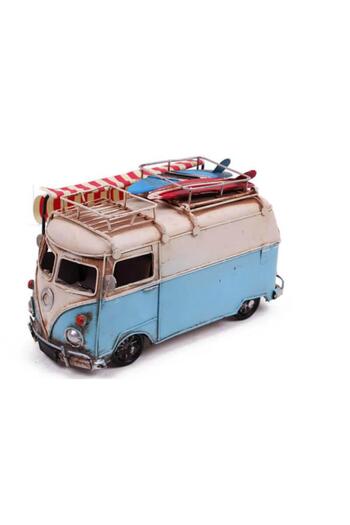 peanelife Decorative Metal Minibus with Frame and Pen Holder Awning