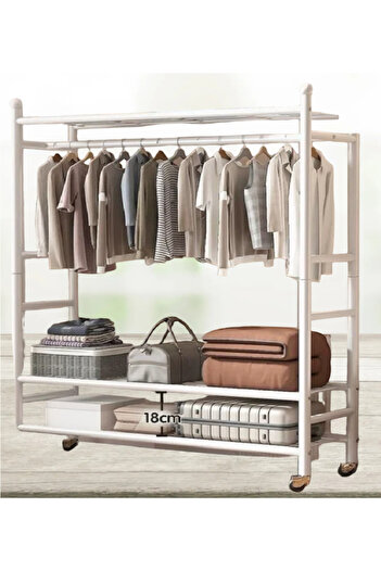 ORIAN Freestanding Metal Clothes Rack Heavy Duty Clothes Rail Open Wardrobe
