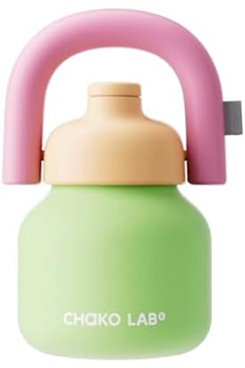 CHAKO LAB Water Bottle with Straw and Carry Handle | Wide Mouth vacuum insulated stainless steel Bot