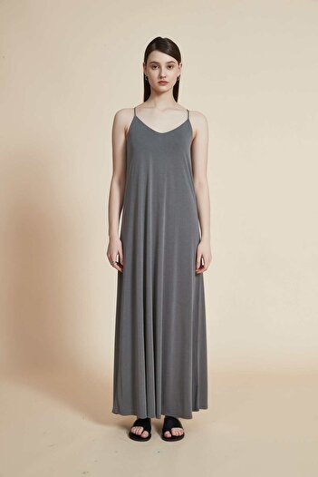 Yola Women's Solid Spaghetti Straps Maxi Dress