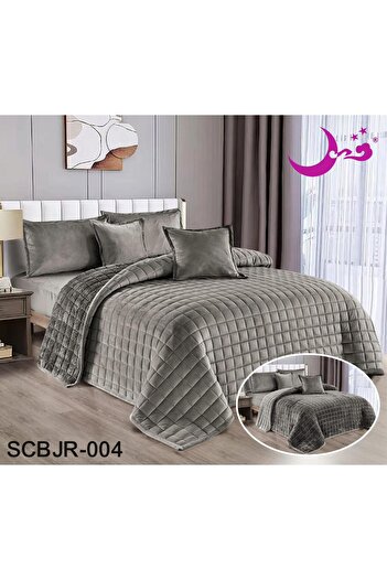 Moon Double-sided comforter set, velvet side and soft fur side, 6 pieces, light, fixed filling, 230 x 250
