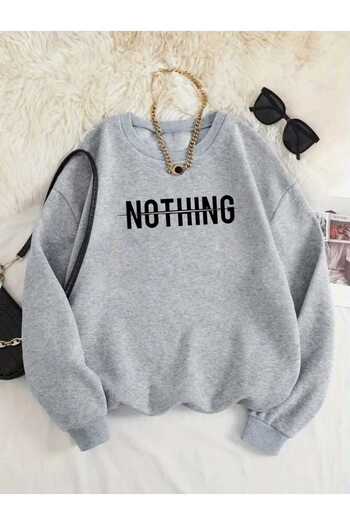 tkn your style Unisex Nothing Print Design Trend Oversize Sweatshirt