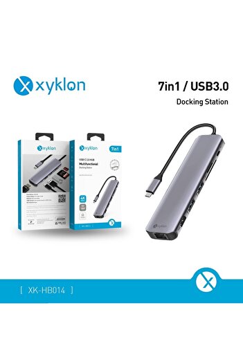 Xyklon 7 In 1 Hub Usb C Adapter Type C To Hdmi-compatible With Usb 3.0 Sd Tf Card Reader For Macboo