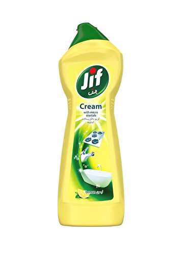 Jif Cream Cleaner, with micro crystals technology, Lemon, eliminates grease 750ml
