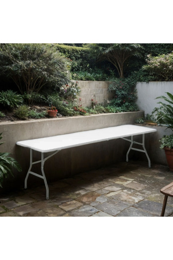 Tasamem Dafia 180 cm rectangular fiberglass table without tiers