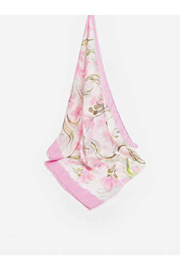 LC Waikiki Pink Floral Patterned Women's Shawl