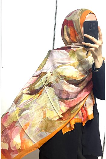 MİRAY Patterned Organic Alegra Ramie Shawl - 5655 12