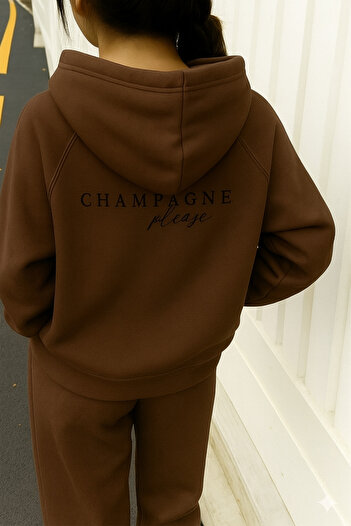 SVART WEAR Champagne Please Oversize Cotton Casual Hoodie Printed Hooded Sweatshirt
