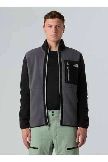 THE NORTH FACE Nf0A883Rwvo1-M Yumiori Full Zip Gray Zippered Collar Standard Plain Men's Sweatshirt