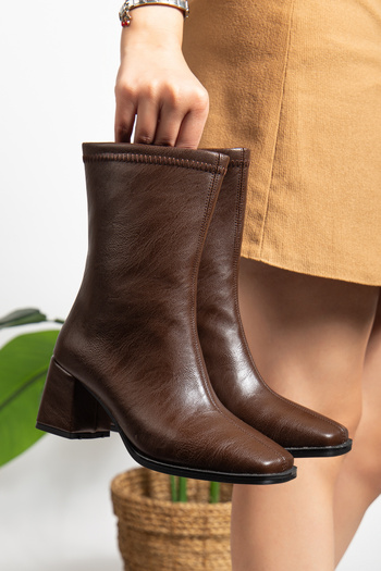 alolart Square Toe Women's Heeled Boots A40