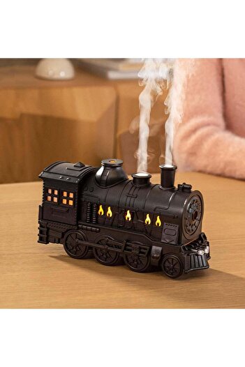 Generic Train Humidifier, 300ml, with Remote Control, 2 Spray/Night Light Modes, Black