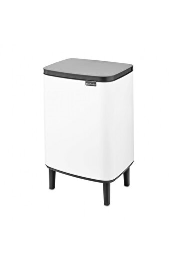 Brabantia Bo Small Hi 1006647 Waste bin, 12 l, Smooth and silent opening, Anti-slip base, White