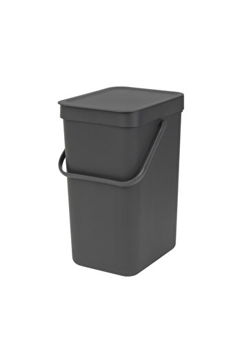 Brabantia Sort&Go 647670 waste separation bin, 12 l, Handle, Wall mountable, Dark grey