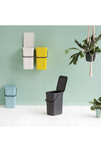 Brabantia Sort&Go 647670 waste separation bin, 12 l, Handle, Wall mountable, Dark grey