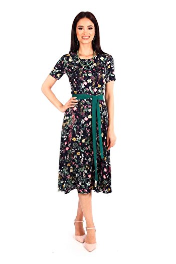 AD Fashion Multicolored viscose cloche dress 40R1631i1631 - 38 EU