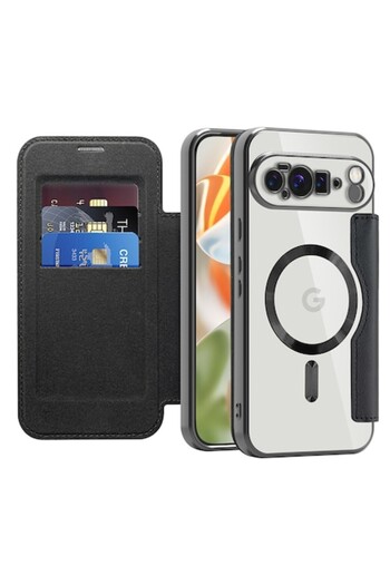Stef's Cat Case for Google Pixel 10 Pro XL, SmartMag Book Case, R53, Eco-leather, Black