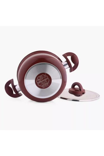 Generic Al Saif Vetro Aluminium Non-Stick Cooking Pot - 34 cm