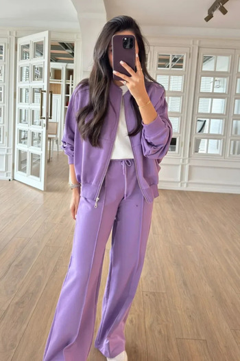My Blog Lila Tracksuit Set - 8001