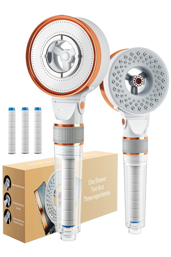 Yelajoy Chlorine Filtering Shower Head With 3 Spray Modes and 3 Filter Cartridges, for Dry Skin and Hair
