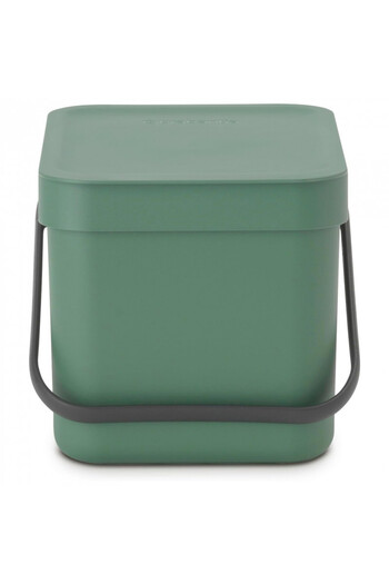Brabantia Sort&Go 1003233 waste separation bin, 6 l, Handle, Wall mountable, Dark green
