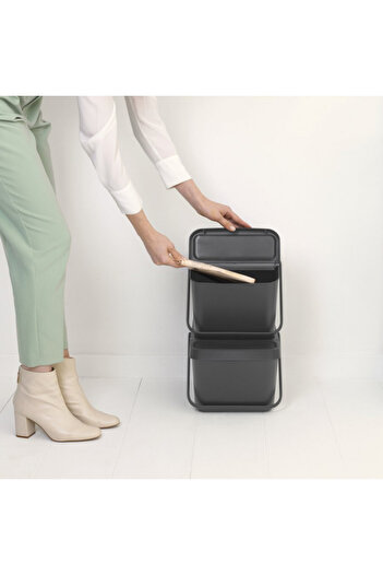 Brabantia Sort&Go 1006310 waste separation bin, 20 l, Stackable, Dark grey